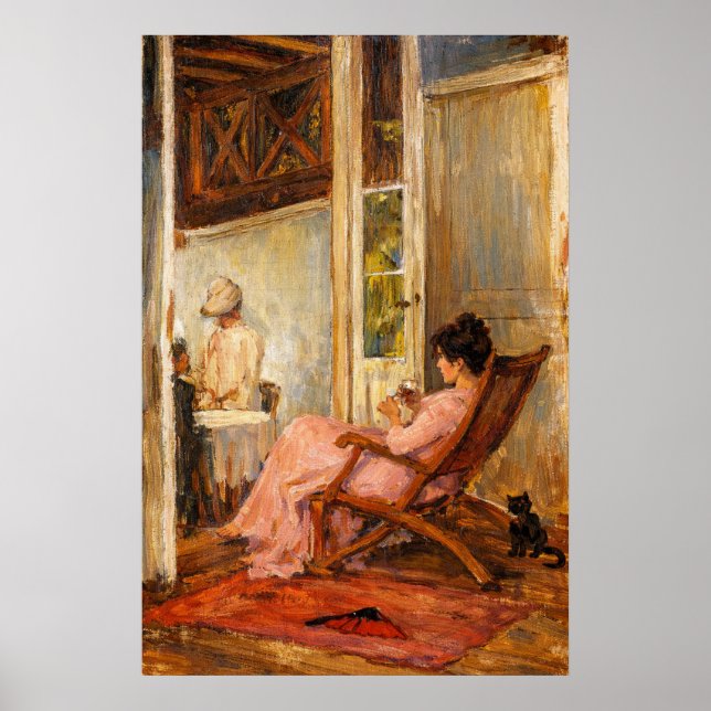 The Loggia by John William Waterhouse Poster (Vorne)