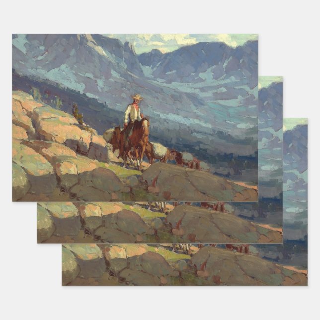 "The Lone Packer" Western Art von Edgar Payne Geschenkpapier Set (Set)
