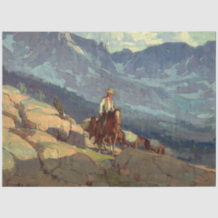 „The Lone Packer“ Western Art von Edgar Payne Seidenpapier