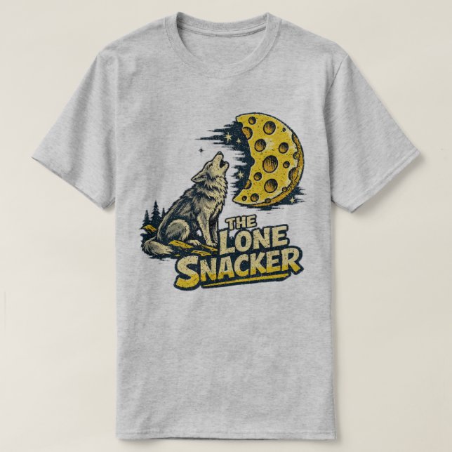 The Lone Snacker Funny Howling Fox Moon Graphic T-Shirt (Design vorne)