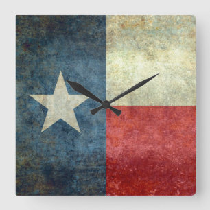 The Lone Star Flag Quadratische Wanduhr