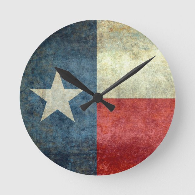 The Lone Star Flag Runde Wanduhr (Vorderseite)