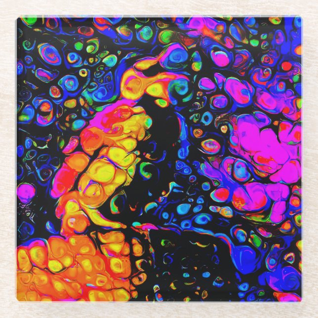 The Lonely Bird 4: Liquid Art Style Glasuntersetzer (Vorderseite)