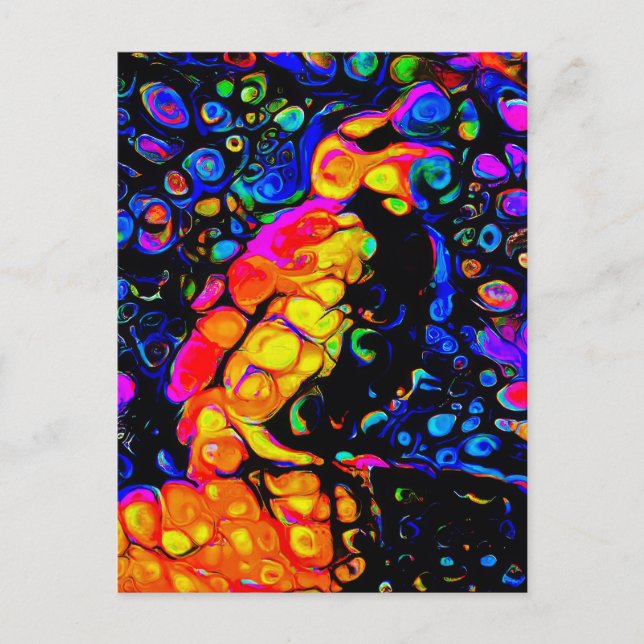 The Lonely Bird 4: Liquid Art Style Postkarte (Vorderseite)