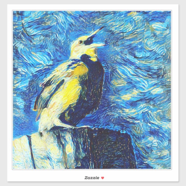 The Lonely Bird VanGogh Style  Aufkleber (Blatt)