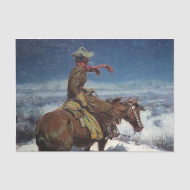 "The Lonely Vigil" von W. Herbert Dunton Seidenpapier (Vorderseite)