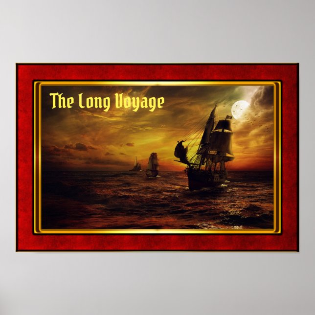 The Long Voyage - Galleons at Sail Poster (Vorne)