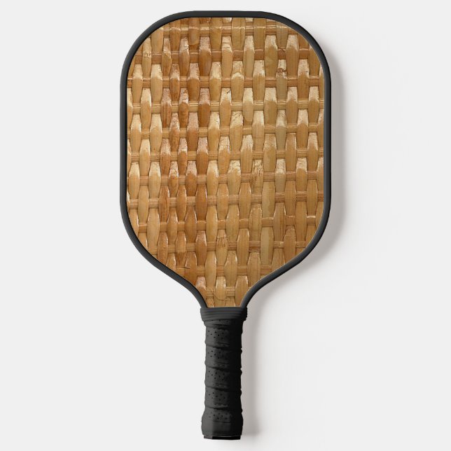 The Look of Lacquer Wicker Basketweave Pickleball Schläger (Rückseite)