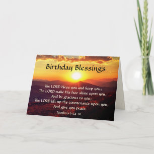 The Lord Bless You, Bible Birthday Mountain Sunset Karte