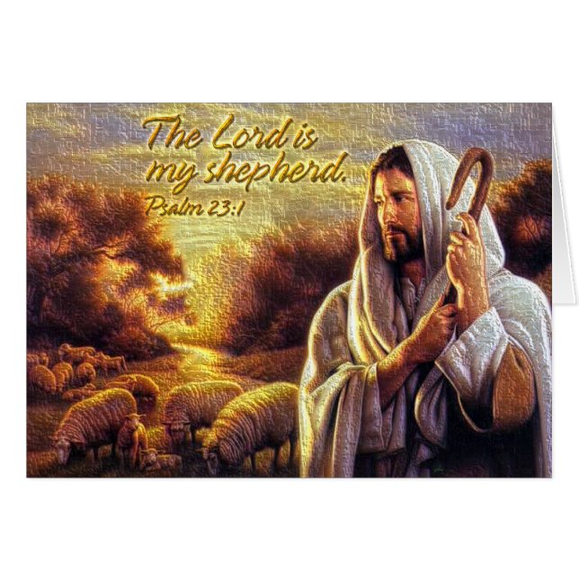 The Lord is my shepherd Psalm 23:1 Card (Vorderseite (Horizontal))