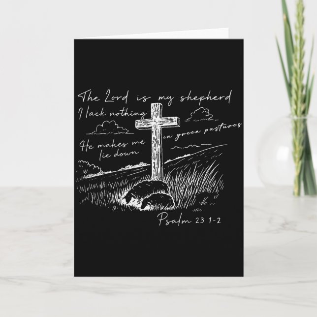 The Lord Is My Shepherd Psalm 23 Cross Meadow  Karte (Vorderseite)
