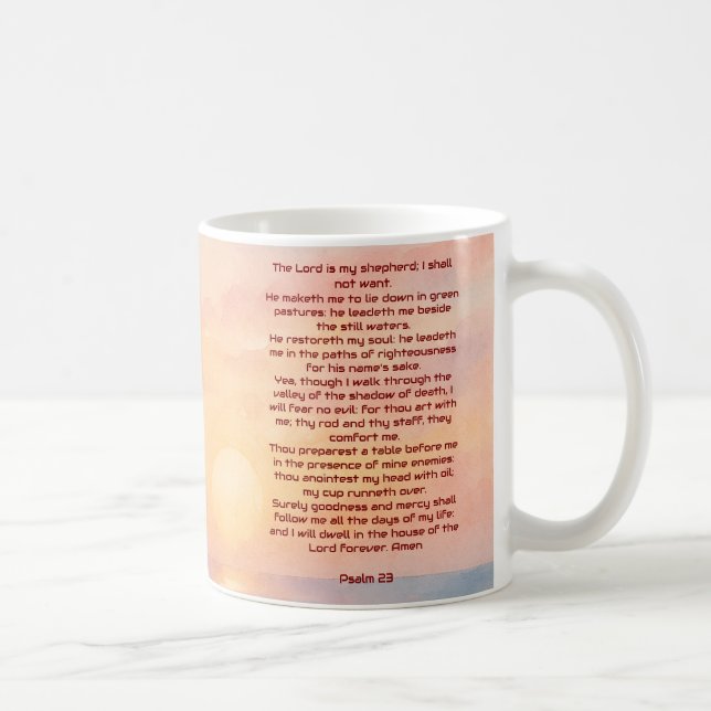 The Lord Is My Shepherd Psalm 23 Sunset Beach  Kaffeetasse (Rechts)
