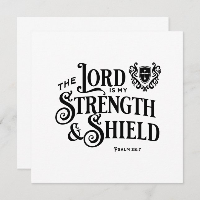 The Lord is My Strength Scripture Flat Note Card (Vorne/Hinten)