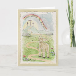 The Lord Is Risen Easter Card with Lamb Karte