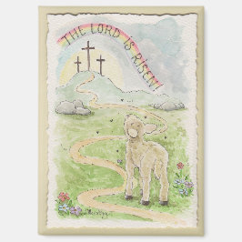 The Lord Is Risen Lamb Magnet