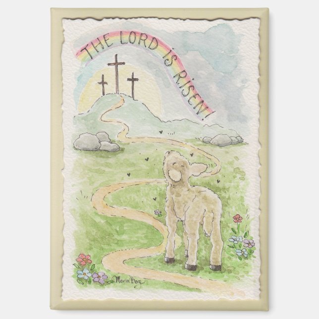 The Lord Is Risen Lamb Magnet (Vorderseite)