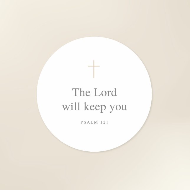 The Lord Will Keep You – Psalm 121 Scripture Runder Aufkleber (Von Creator hochgeladen)