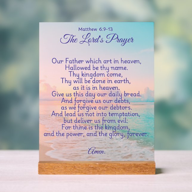 The Lord's Prayer Acrylschild (Neutral)