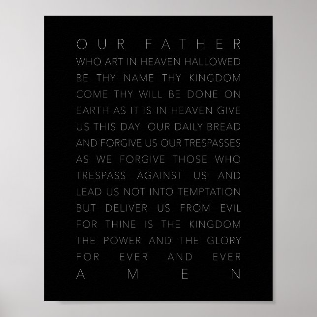 The Lord's Prayer Black Poster (Vorne)
