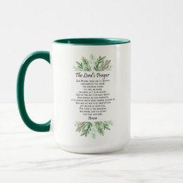 The Lord's Prayer with Greenery ~ Matthew 6:9-13 Tasse