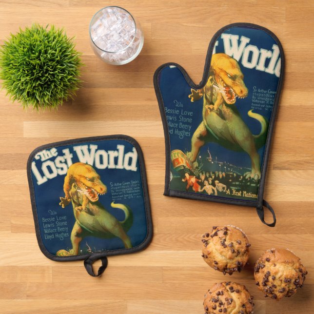 The Lost World Oven Mitt & Pot Holder Ofenhandschuh & Topflappen-Set (Oben Unten)