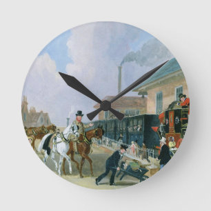 The Louth-London Royal Mail Travelling by Train fr Runde Wanduhr