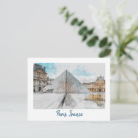 The Louvre Paris Postcard - Vintage Retro-Reise