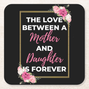 The Love Between A Mother And Daughter Is Forever Rechteckiger Pappuntersetzer