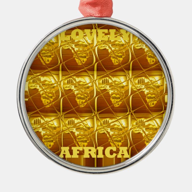 The Lovely Africa Maps entwirft Art color.pnng Silbernes Ornament (Vorne)