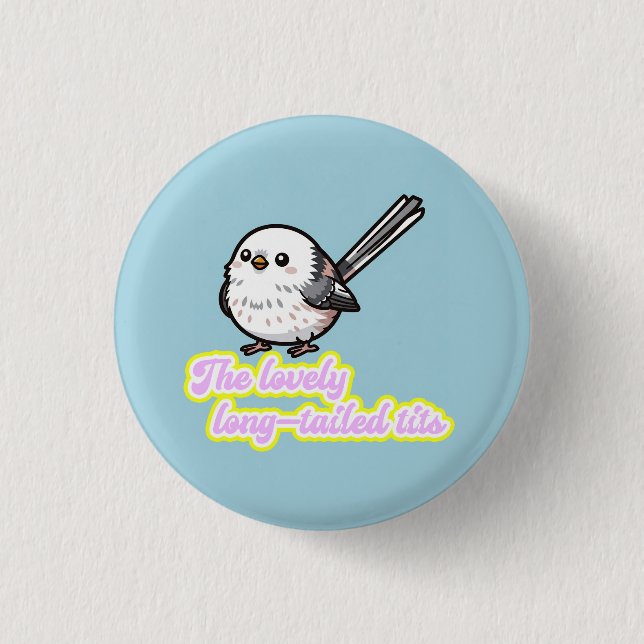 The lovely Long-tailed Tit Button (Vorderseite)