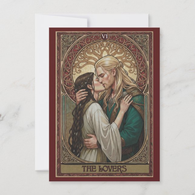 The Lovers Tarot Art Flat Thank You Card  Dankeskarte (Vorderseite)