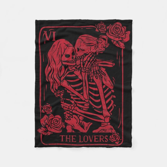 The Lovers Tarot Card Kissing Lesbian Soul Sisters Fleecedecke (Vorderseite)