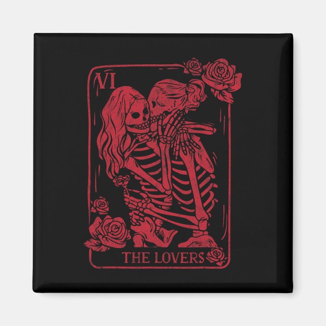The Lovers Tarot Card Kissing Lesbian Soul Sisters Magnet (Vorne)
