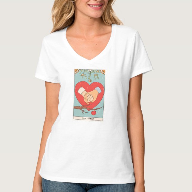 The Lovers Tarot Card Modern Major Arcana T-Shirt (Vorderseite)
