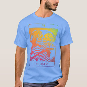 The Lovers Tarot Card Rainbow Occult Goth Lesbian  T-Shirt