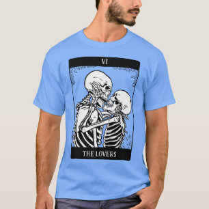 The Lovers Tarot Card Skeleton Vintage Occult Goth T-Shirt