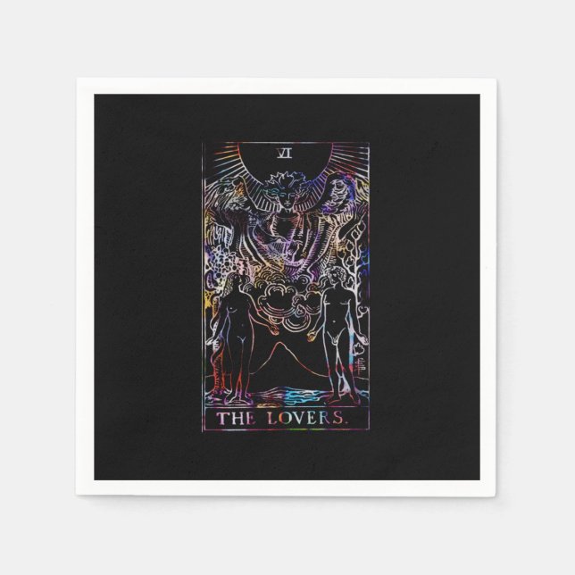The Lovers Tarot Card Wedkin Napkin Serviette (Vorderseite)