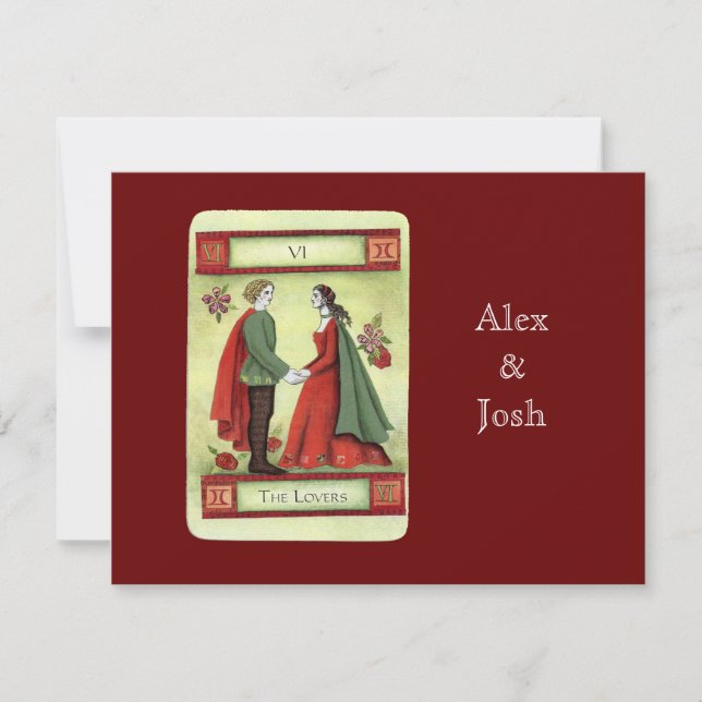 "The Lovers"-Tarot Einladung (Vorderseite)