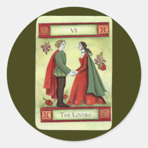 "The Lovers"-Tarot Runder Aufkleber
