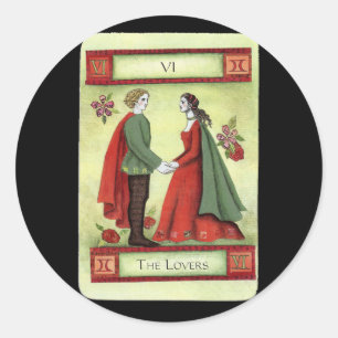 "The Lovers"-Tarot Runder Aufkleber