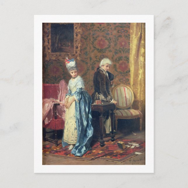 The Lovers' Tiff, 1872 (Öl auf Tafel) Postkarte (Vorderseite)