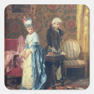 The Lovers' Tiff, 1872 (Öl auf Tafel) Quadratischer Aufkleber