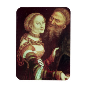The Lovesick Old Man, 1553 (Öl auf Tafel) Magnet