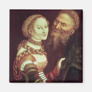 The Lovesick Old Man, 1553 (Öl auf Tafel) Magnet