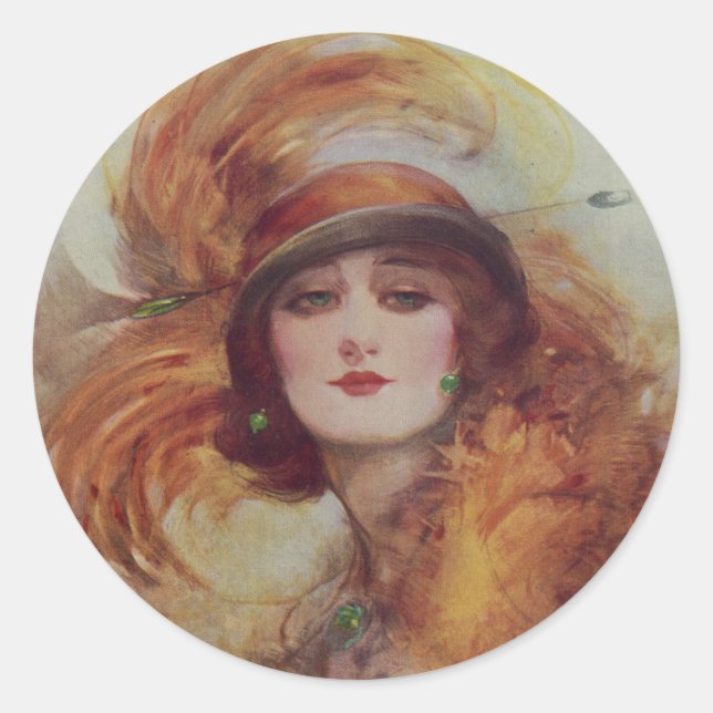 The Lure Of The Green Eyes - W.H. Barribal Runder Aufkleber (Vorderseite)