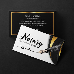 The Luxury Black Gold Loan Signing Agent Notary Pu Visitenkarte