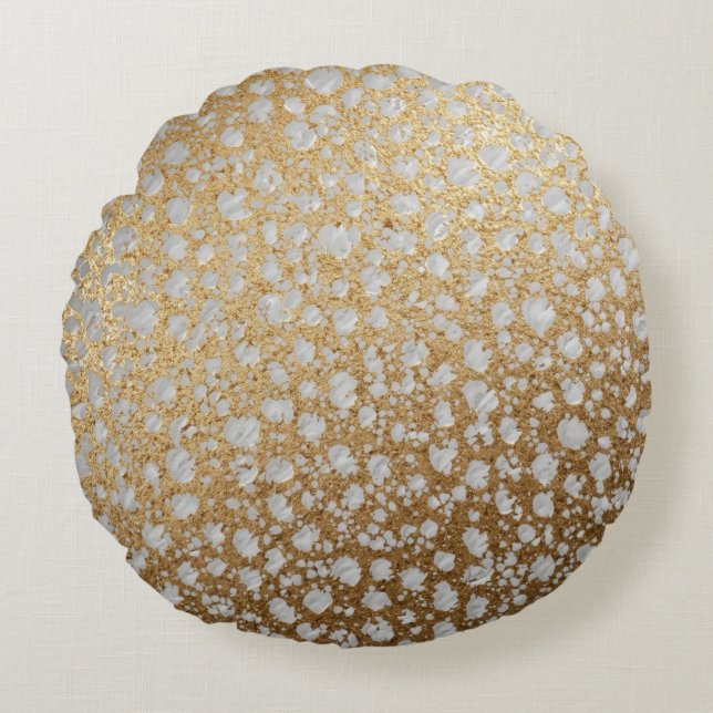 The Luxury of Gold Pattern, Modern, Trendy,Elegant Rundes Kissen (Vorderseite)