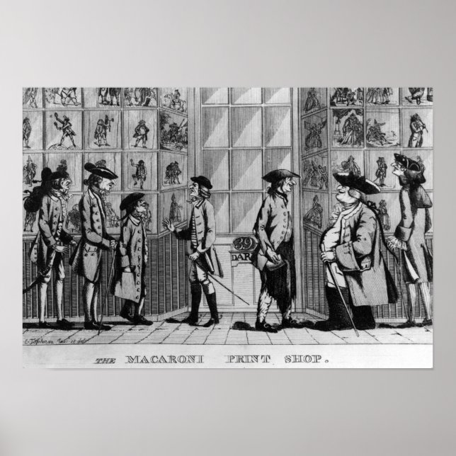 The Macaroni Print Shop, Pub. von N. Darley Poster (Vorne)