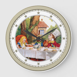 The Mad Hatter's Tea Party Clock Große Wanduhr