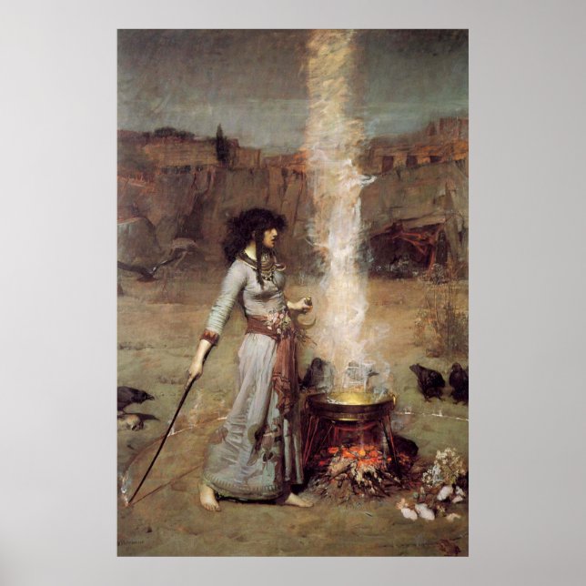"The Magic Circle" John William Waterhouse Poster (Vorne)